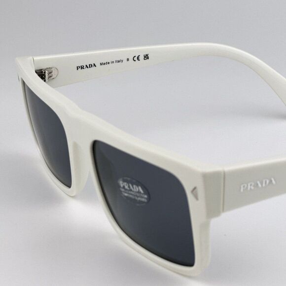 NEW Prada PRA10S 17K07T White Blue Vintage Rectangle Unisex Sunglasses PR A10S - Picture 8 of 11
